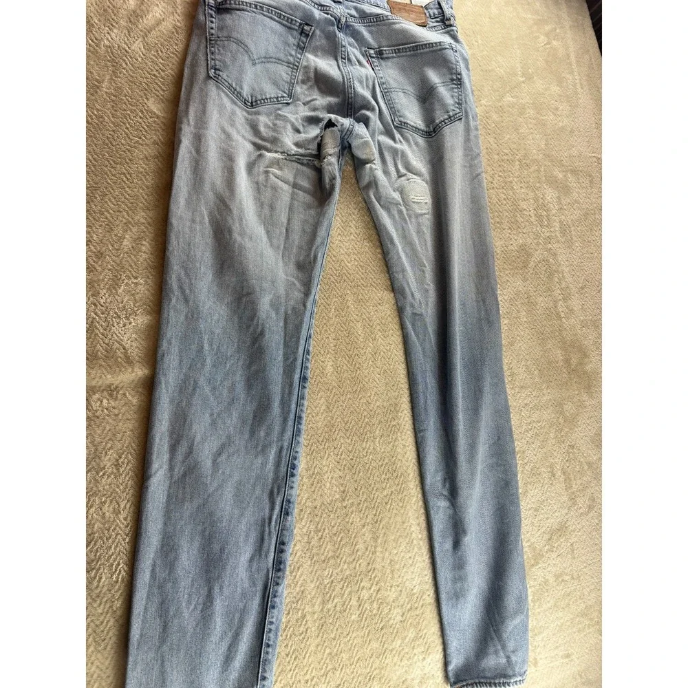 Vintage Levi's 502 Straight Leg Jeans Mens Blue Denim Distressed 36x38 5-Pocket
